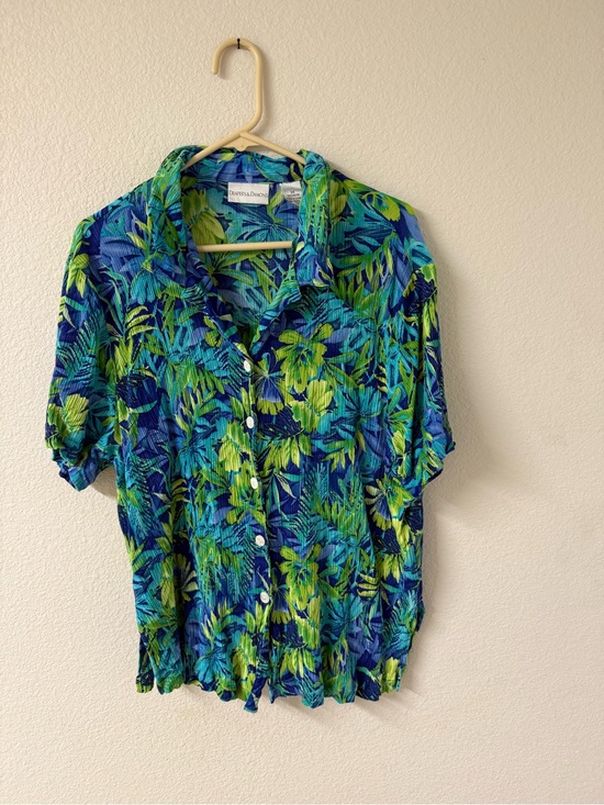 Draper’s & Damon’s Tops - Draper's & Damon's Women's 3X Blue Green Print Blouse